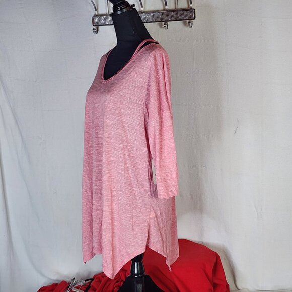 Terra and Sky Rose Dust Poly Rayon Cardi Lgth Fashion Tee Generous Fit Sz 0X 14W - Picture 7 of 16